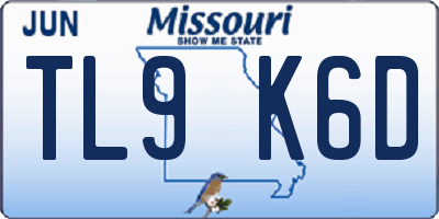 MO license plate TL9K6D