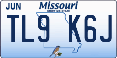 MO license plate TL9K6J