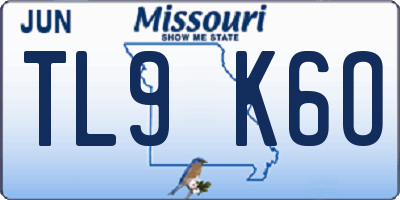 MO license plate TL9K6O