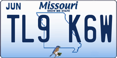 MO license plate TL9K6W