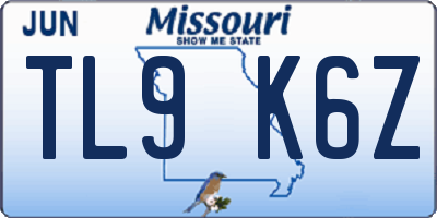 MO license plate TL9K6Z