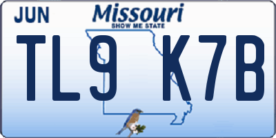 MO license plate TL9K7B