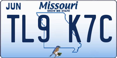MO license plate TL9K7C