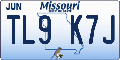 MO license plate TL9K7J