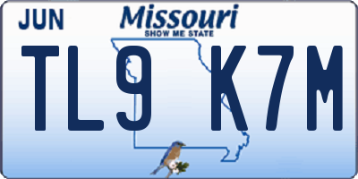 MO license plate TL9K7M