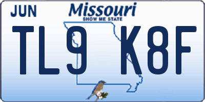 MO license plate TL9K8F