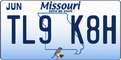 MO license plate TL9K8H