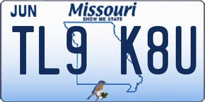 MO license plate TL9K8U