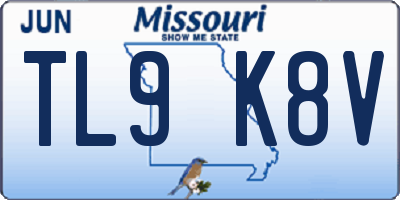 MO license plate TL9K8V