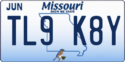 MO license plate TL9K8Y