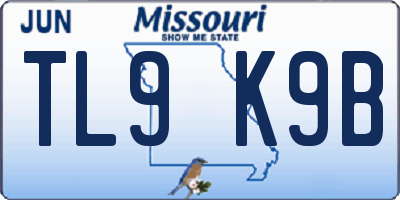 MO license plate TL9K9B