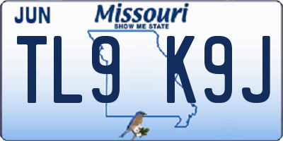 MO license plate TL9K9J