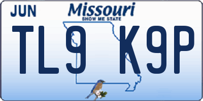 MO license plate TL9K9P