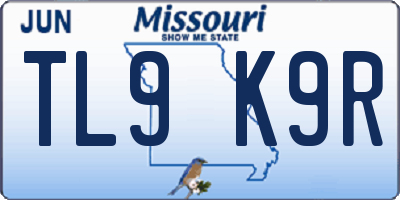 MO license plate TL9K9R