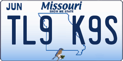 MO license plate TL9K9S