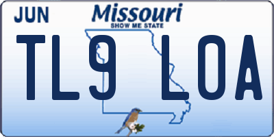 MO license plate TL9L0A