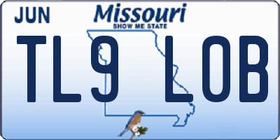 MO license plate TL9L0B