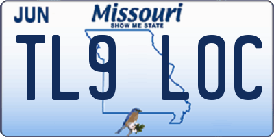 MO license plate TL9L0C