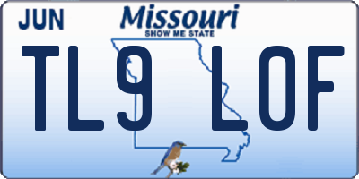 MO license plate TL9L0F