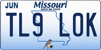MO license plate TL9L0K