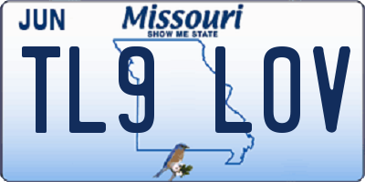 MO license plate TL9L0V