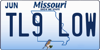 MO license plate TL9L0W