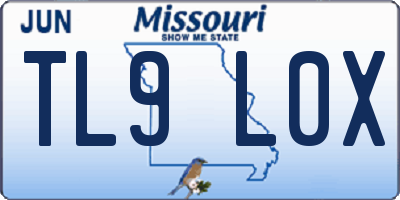 MO license plate TL9L0X