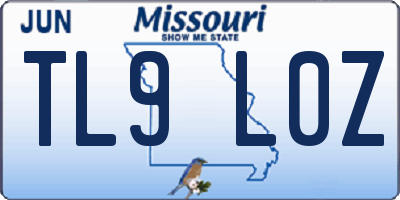 MO license plate TL9L0Z