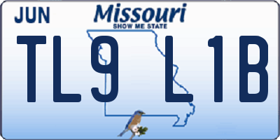 MO license plate TL9L1B