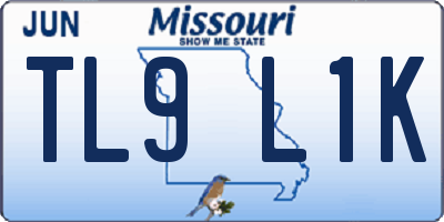 MO license plate TL9L1K