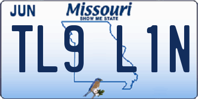 MO license plate TL9L1N
