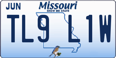 MO license plate TL9L1W