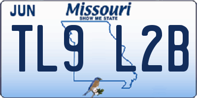 MO license plate TL9L2B