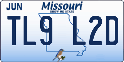 MO license plate TL9L2D