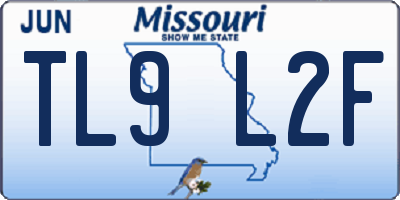 MO license plate TL9L2F