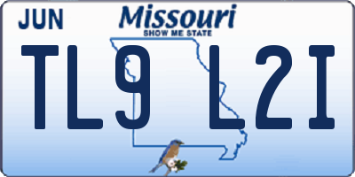 MO license plate TL9L2I
