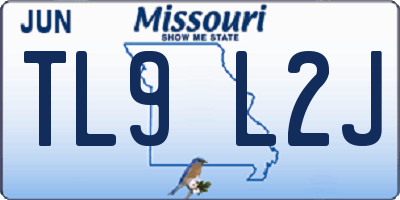 MO license plate TL9L2J