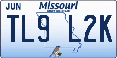 MO license plate TL9L2K