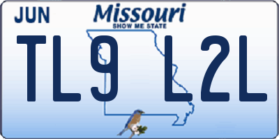 MO license plate TL9L2L