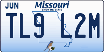 MO license plate TL9L2M