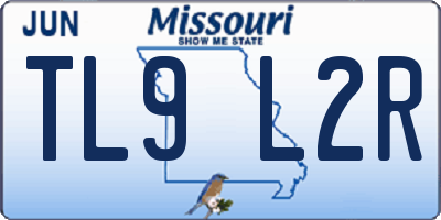 MO license plate TL9L2R