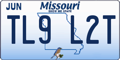 MO license plate TL9L2T