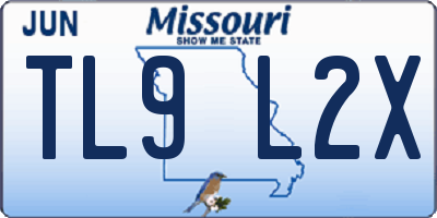 MO license plate TL9L2X