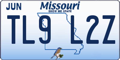 MO license plate TL9L2Z