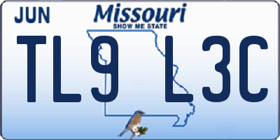 MO license plate TL9L3C