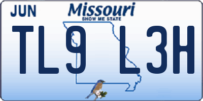MO license plate TL9L3H