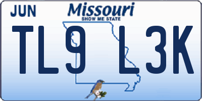 MO license plate TL9L3K