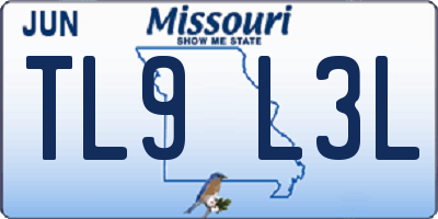 MO license plate TL9L3L