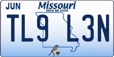 MO license plate TL9L3N