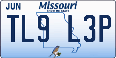 MO license plate TL9L3P